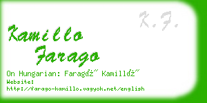 kamillo farago business card